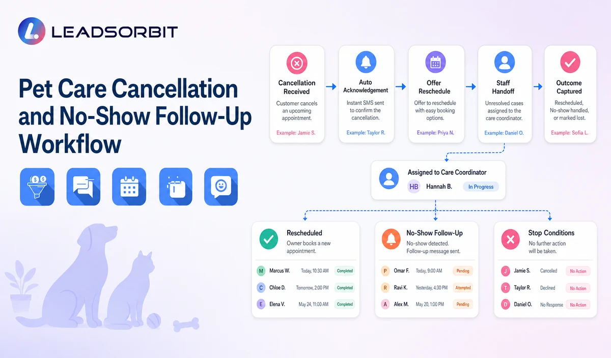 Pet Care Cancellation and No-Show Follow-Up Workflow