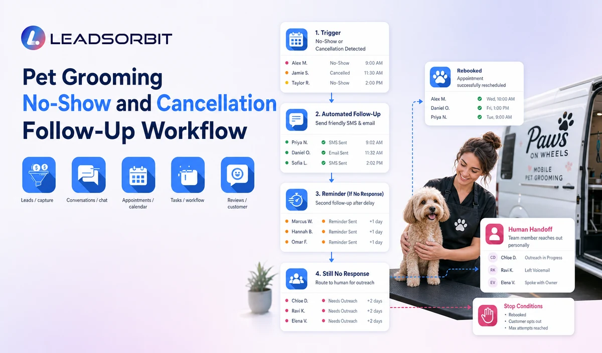 Pet Grooming No-Show and Cancellation Follow-Up Workflow
