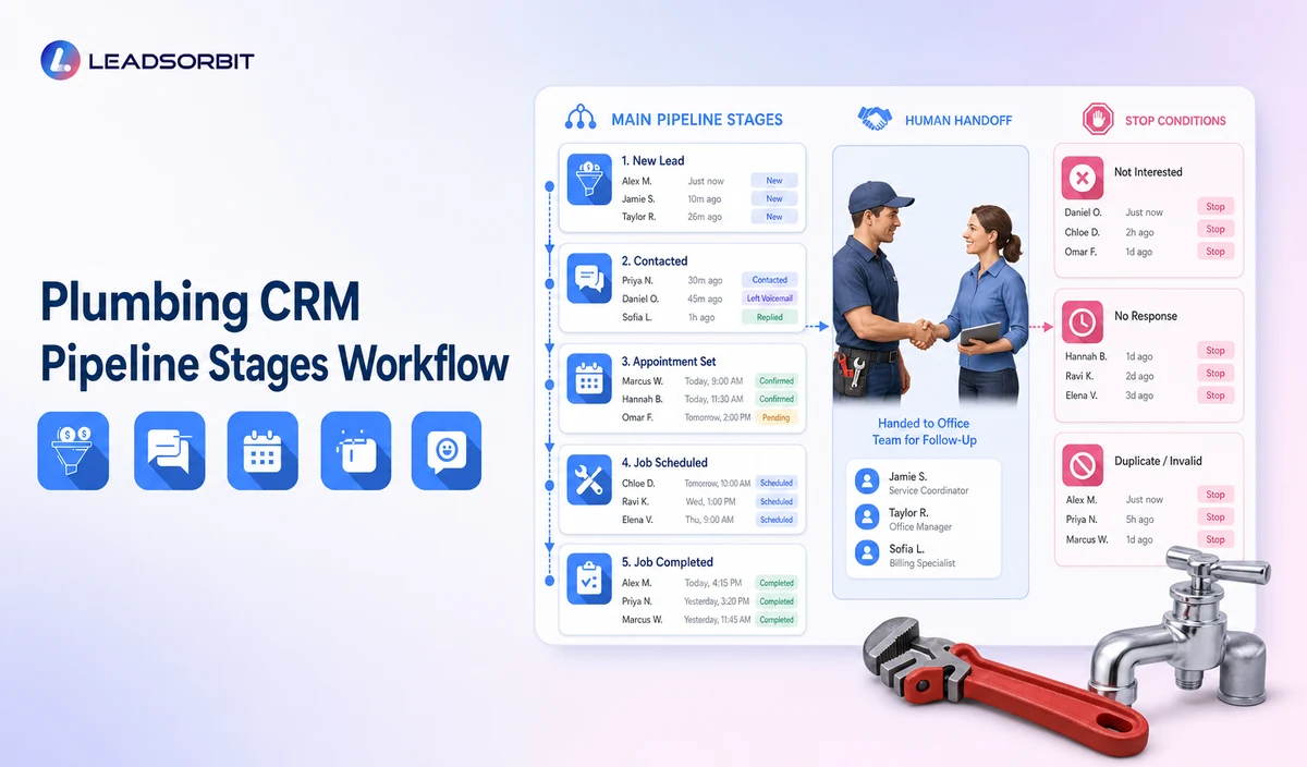 Plumbing CRM Pipeline Stages Workflow