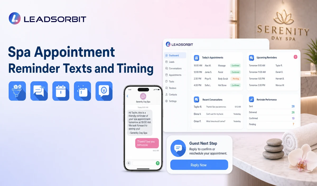 Spa Appointment Reminder Texts and Timing